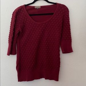 Burgundy 3/4 sleeve sweater